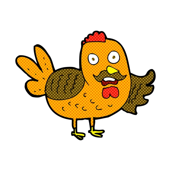 Historieta de dibujos animados viejo gallo — Vector de stock