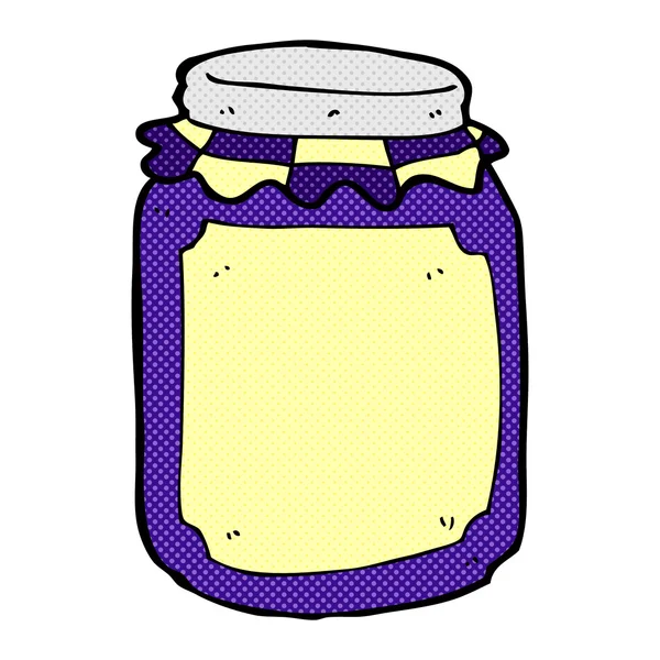Comic cartoon jar of jam — Stock Vector