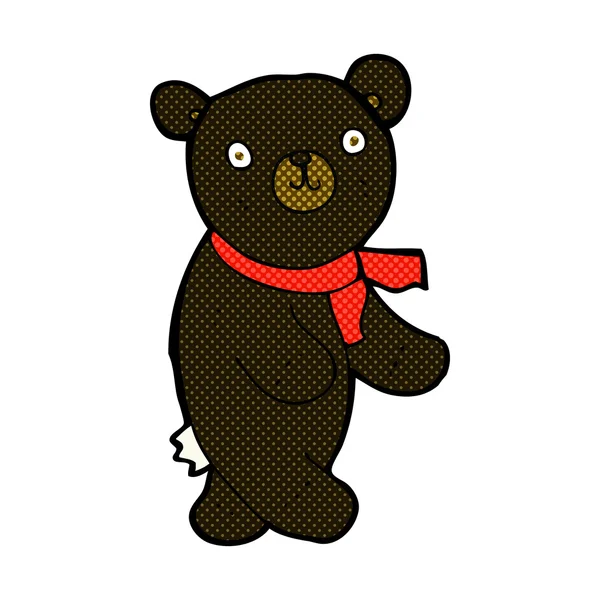 Dessin animé mignon ours en peluche noir — Image vectorielle