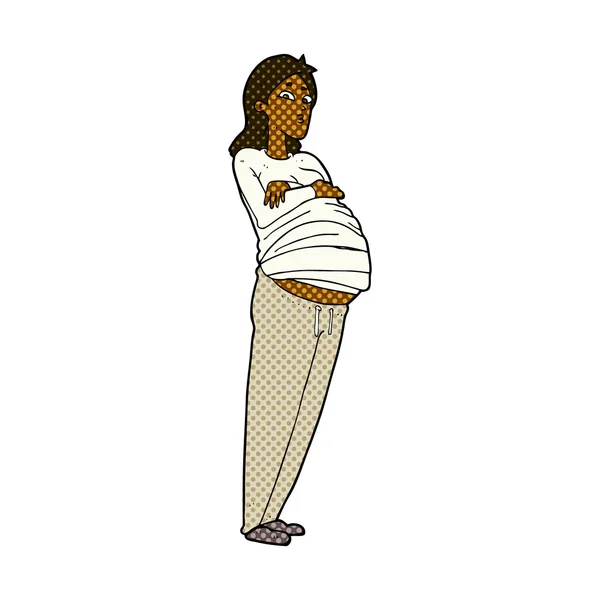 Quadrinhos cartoon mulher grávida —  Vetores de Stock