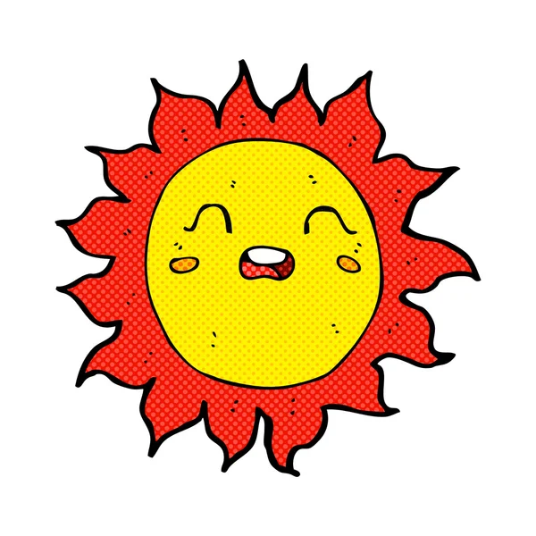 Cómic dibujos animados sol — Vector de stock