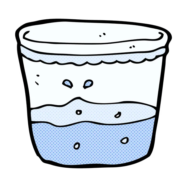 Comic-Zeichentrickfilm Glas Wasser — Stockvektor
