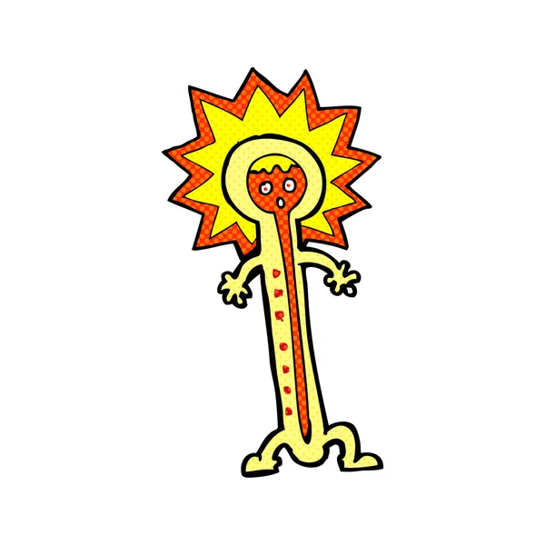 만화 만화 뜨거운 온도계 — 스톡 벡터