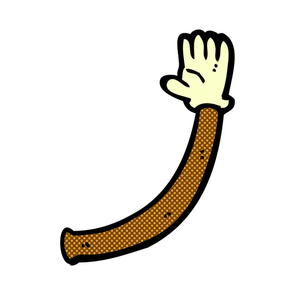 Comic cartoon arm with rubber glove — Stock Vector