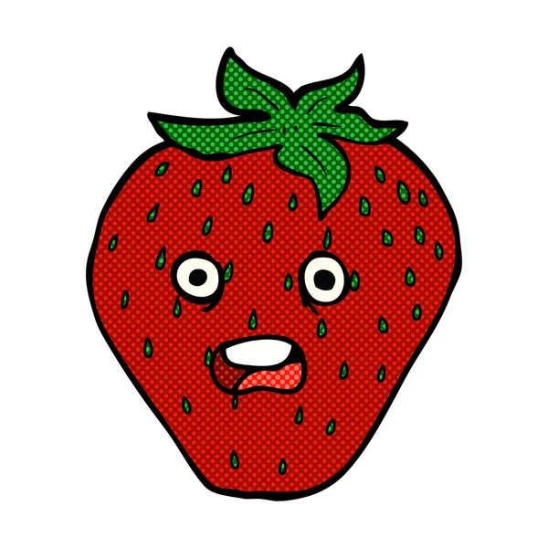 Comic cartoon strawberry — Stock Vector