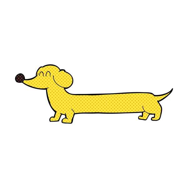 Caricatura cómica dachshund — Vector de stock