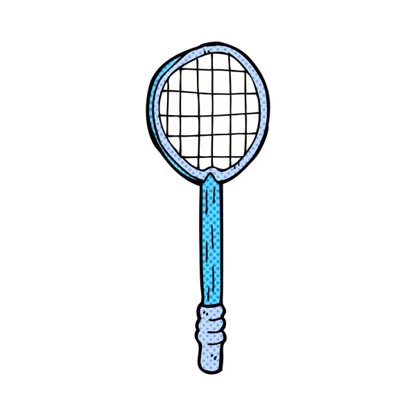 Bande dessinée vieille raquette de tennis — Image vectorielle