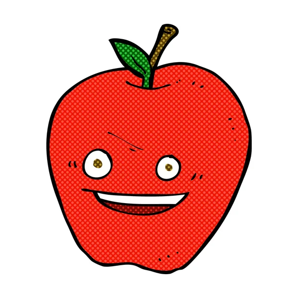 Historieta de dibujos animados feliz manzana — Vector de stock