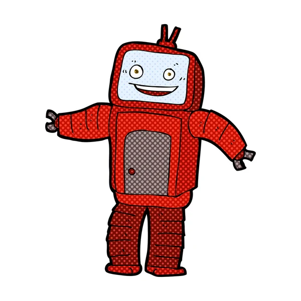 Comic cartoon funny robot — Stock Vector