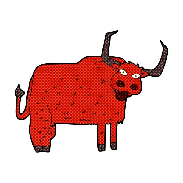 Bande dessinée vache poilue — Image vectorielle