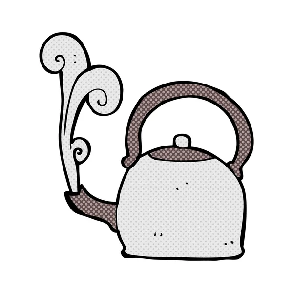 Comic cartoon old kettle — Stock Vector