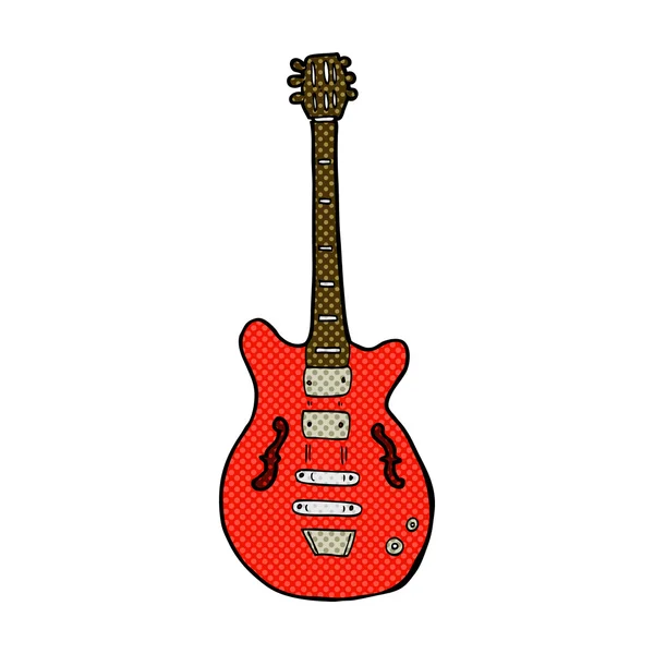 Guitarra eléctrica de dibujos animados cómicos — Vector de stock