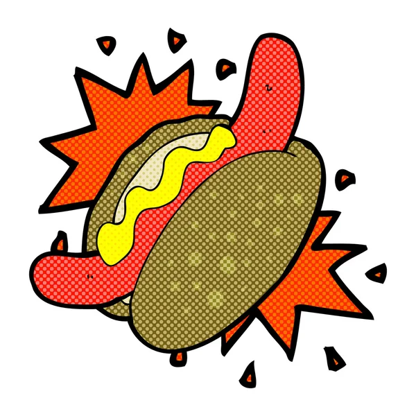 Comic cartoon hotdog — Stock Vector