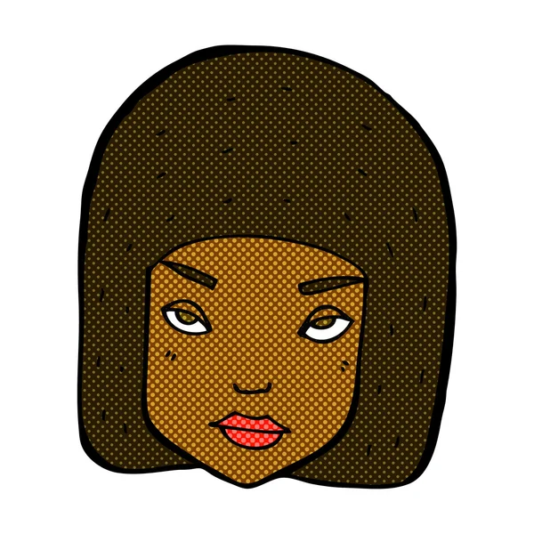 Comic cartoon annoyed female face — Stock Vector