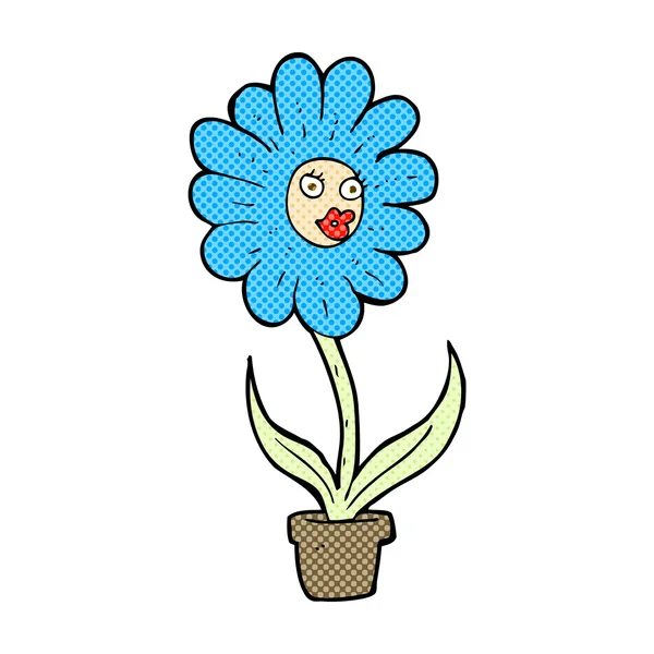 Strip cartoon bloem — Stockvector