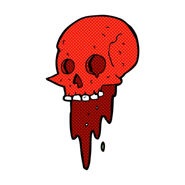 Cráneo de Halloween burdo historieta cómica — Vector de stock