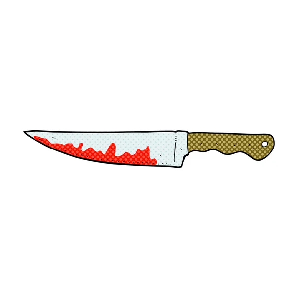Historieta de dibujos animados sangriento cuchillo de cocina — Vector de stock