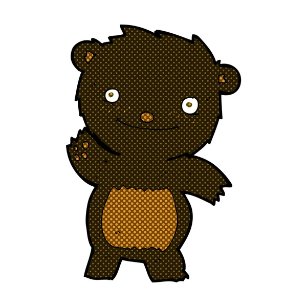 Komiks kreskówka macha black bear cub — Wektor stockowy