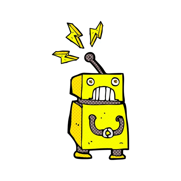 Comic cartoon lilla roboten — Stock vektor