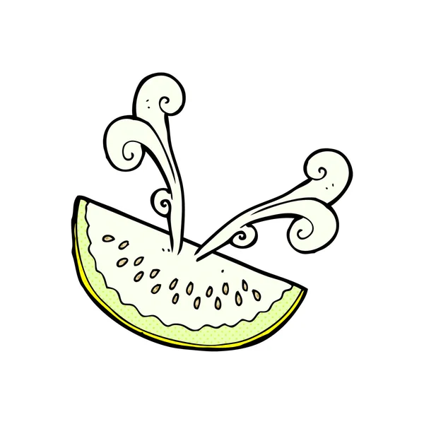 Rebanada de melón historieta cómica — Vector de stock
