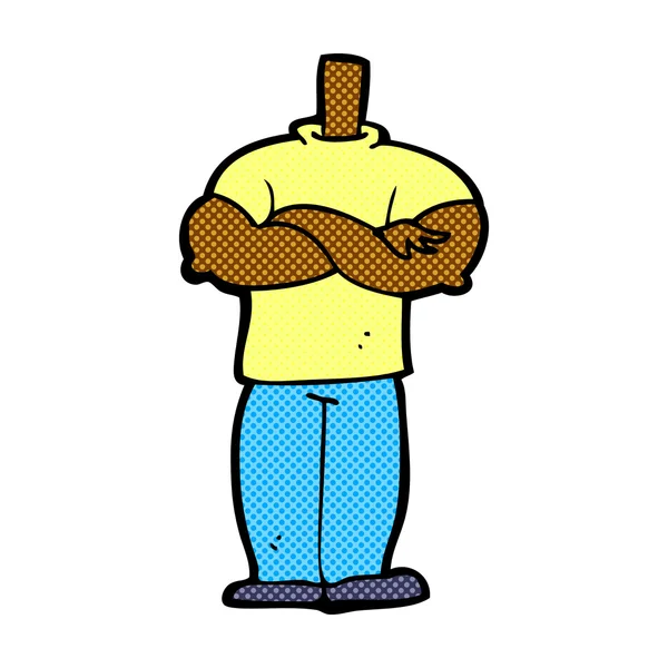 Komiksově kreslenou tělo se založenýma rukama (mix a zápas komiksově kreslenou — Stockový vektor
