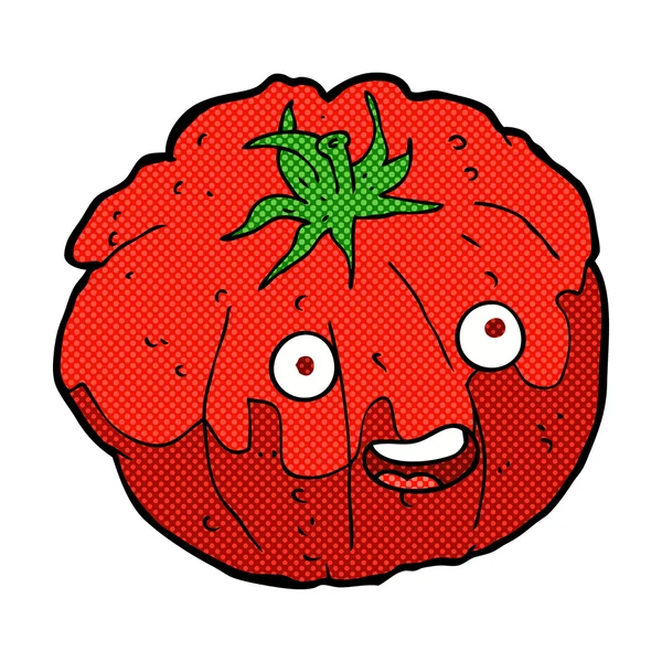 Dessin animé comique tomate heureuse — Image vectorielle