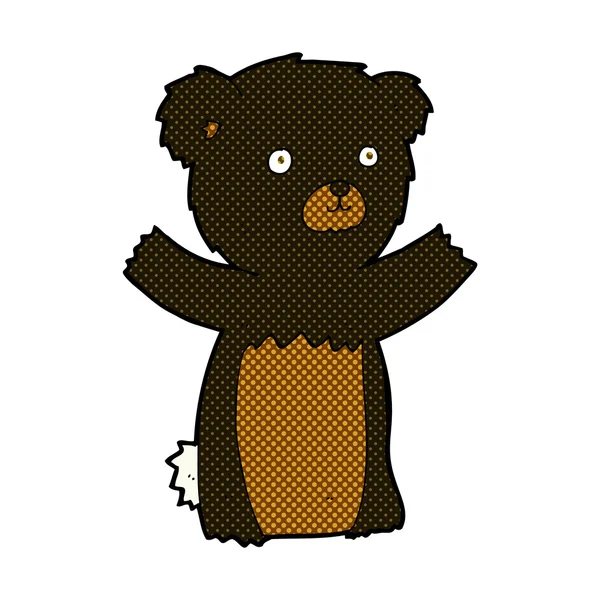 Lindo cómic de dibujos animados oso negro — Vector de stock