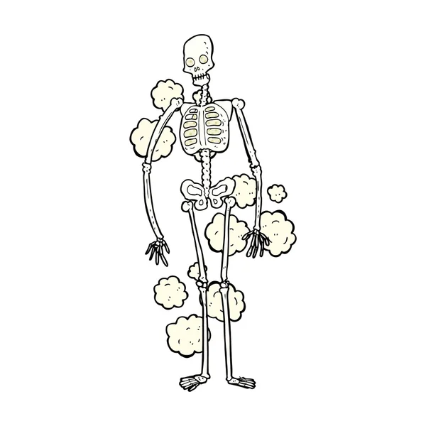 Bande dessinée vieux squelette poussiéreux — Image vectorielle