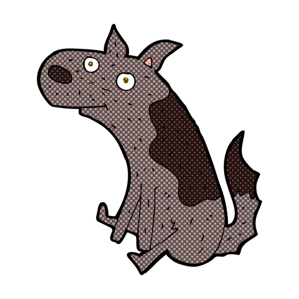 Komiks kreslený sedící pes — Stockový vektor