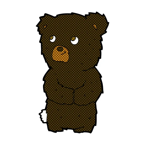 Komiska cartoon black bear cub — Stock vektor