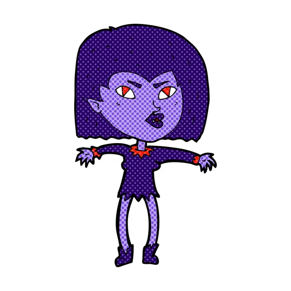 Historieta chica vampiro de dibujos animados — Vector de stock