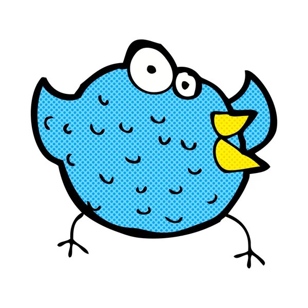 Historieta dibujos animados feliz pájaro — Vector de stock