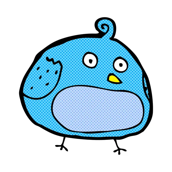 Comic cartoon fat bird — Stock Vector