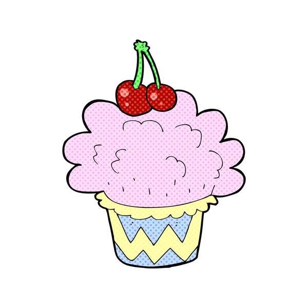 Cupcake cómico de dibujos animados — Archivo Imágenes Vectoriales