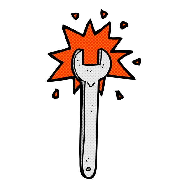 Strip cartoon spanner — Stockvector