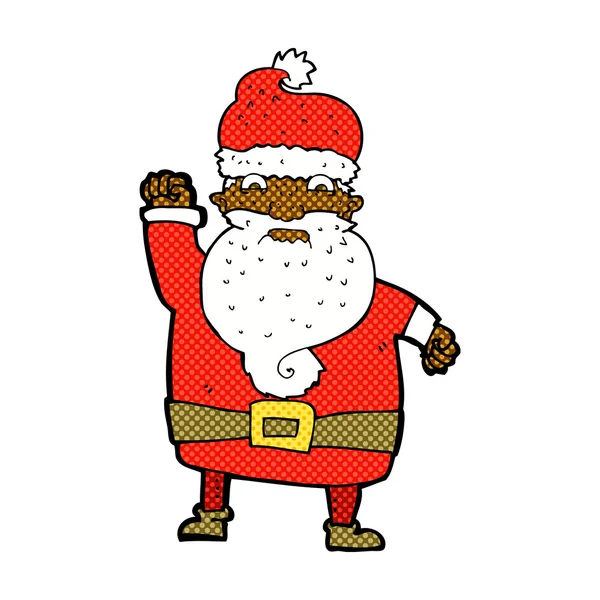 Comic cartoon angry santa claus — Stock Vector