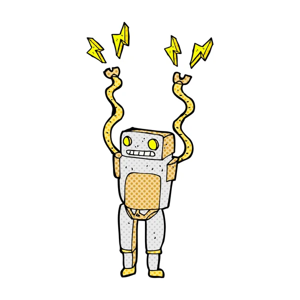 漫画卡通搞笑的机器人 — 图库矢量图片