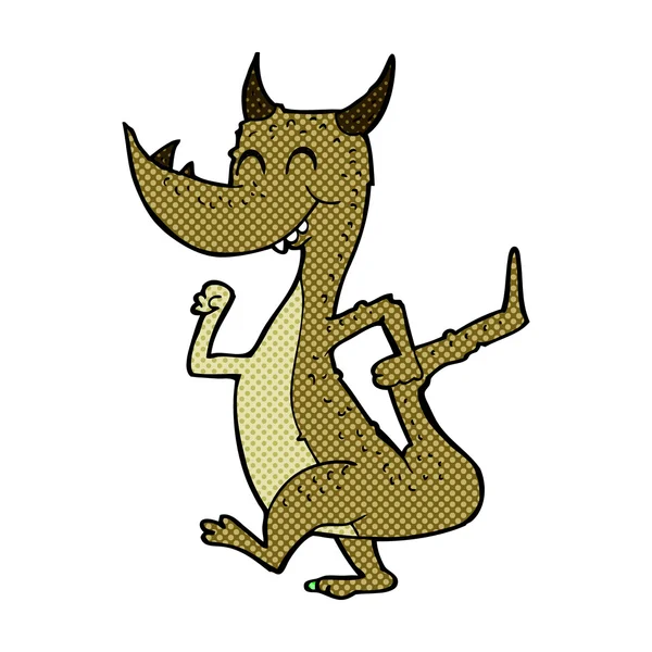 Комічний мультфільм щасливий дракон — стоковий вектор