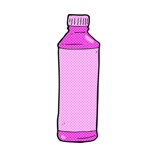 Cómic de dibujos animados botella rosa — Vector de stock