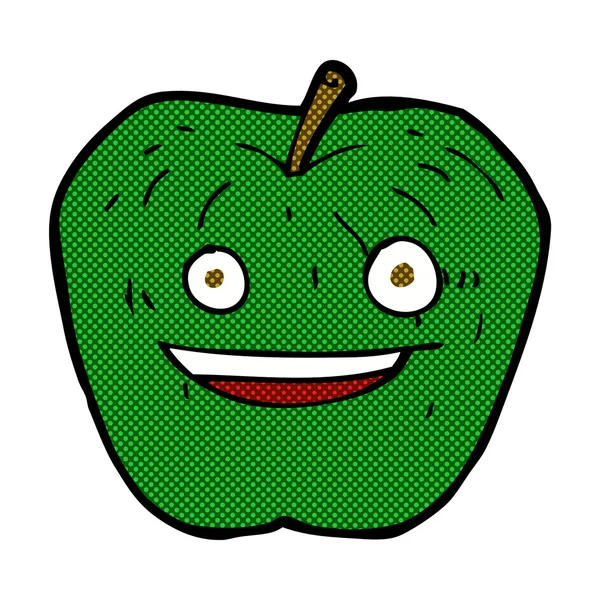 Manzana de dibujos animados cómicos — Archivo Imágenes Vectoriales