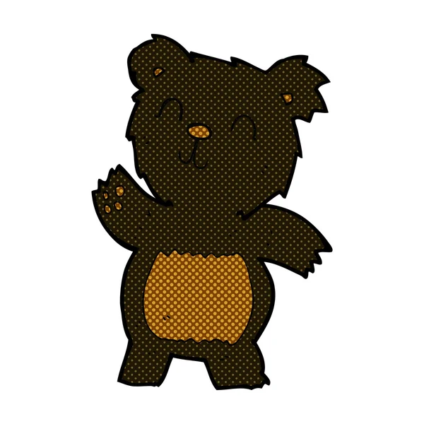 Comic cartoon black bear — Stock Vector