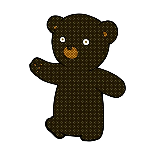 Strip cartoon zwarte beer cub — Stockvector
