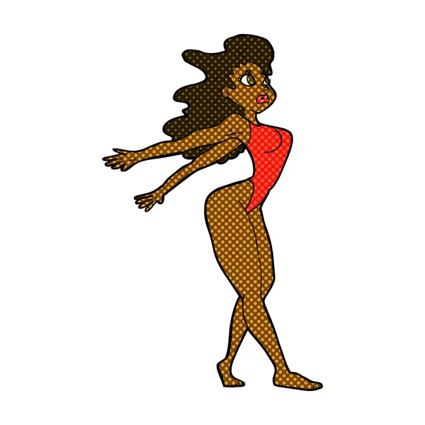 Bande dessinée femme sexy en maillot de bain — Image vectorielle
