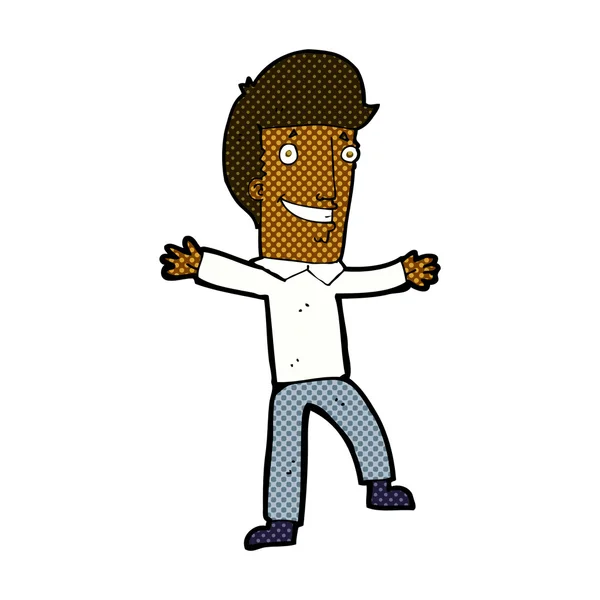 Strip cartoon gelukkig man — Stockvector