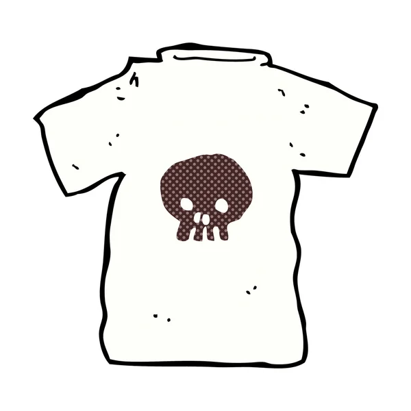 Comic cartoon skull tee — Stock Vector