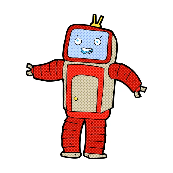 Komiska cartoon robot — Stock vektor
