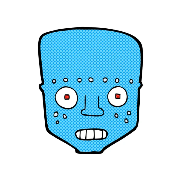 komik karikatür robot baş