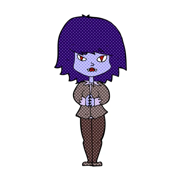 Mulher vampira de banda desenhada cômica — Vetor de Stock