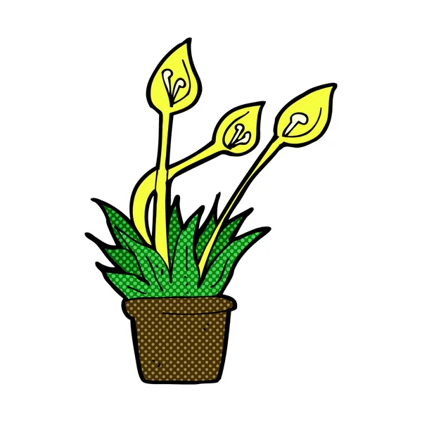 漫画卡通兰花植物 — 图库矢量图片
