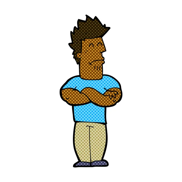 Strip cartoon mokkend man — Stockvector